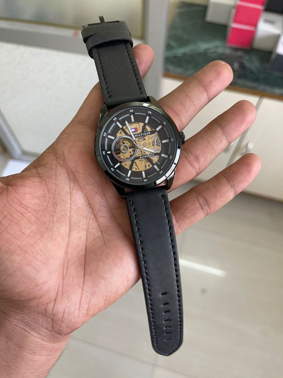 Tommy Hilfiger automatic skeleton dial men's