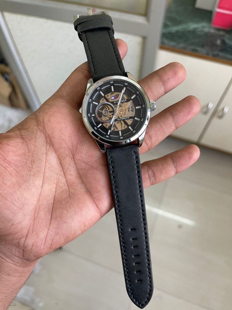 Tommy Hilfiger automatic skeleton dial men's
