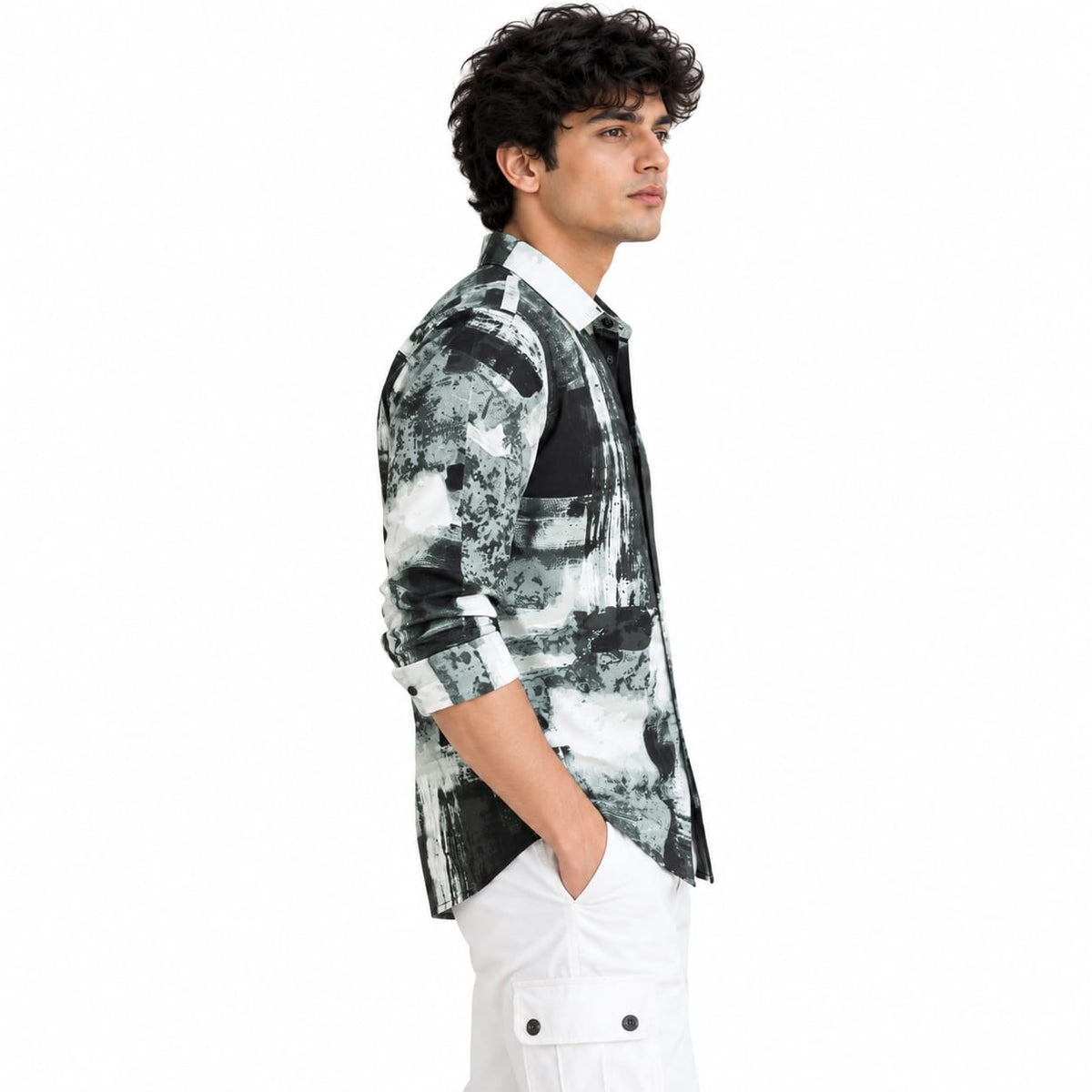 Monochrome Streetwear Printed Shirt