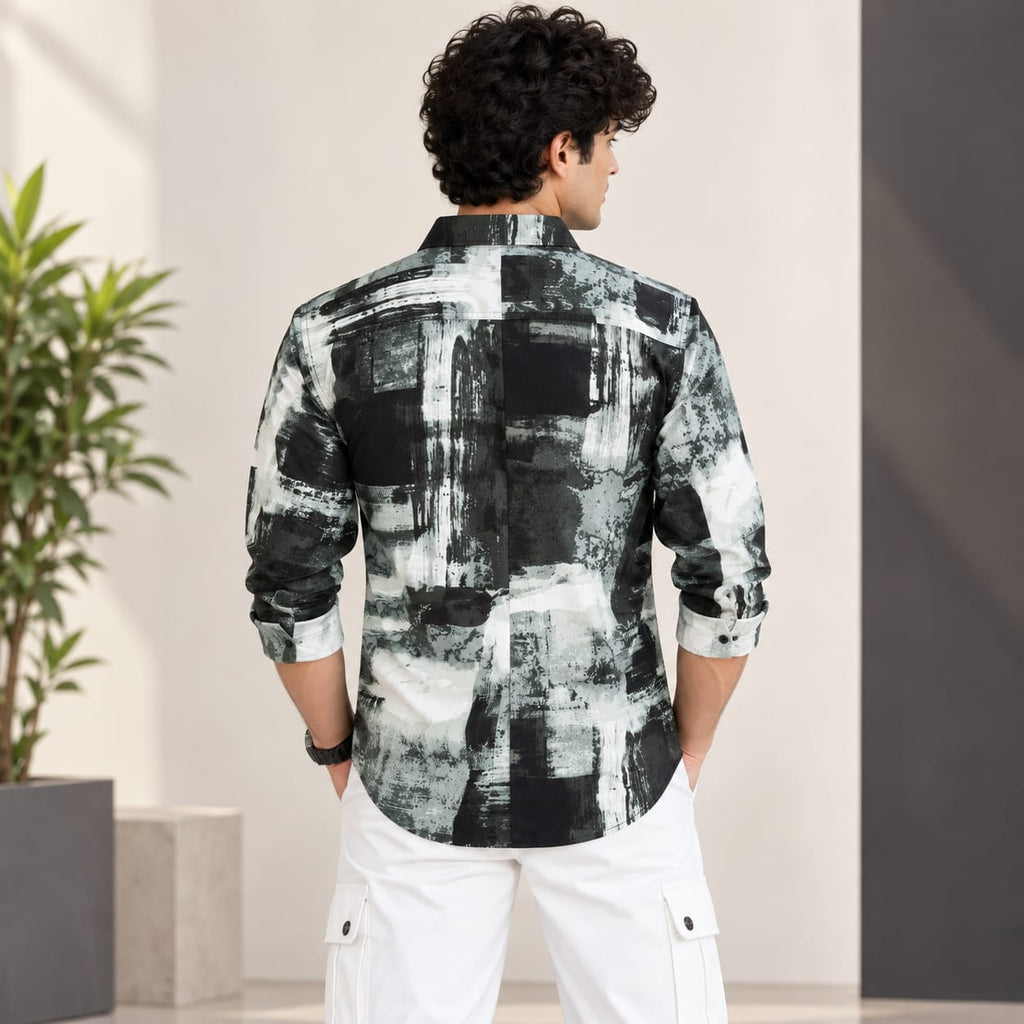 Monochrome Streetwear Printed Shirt