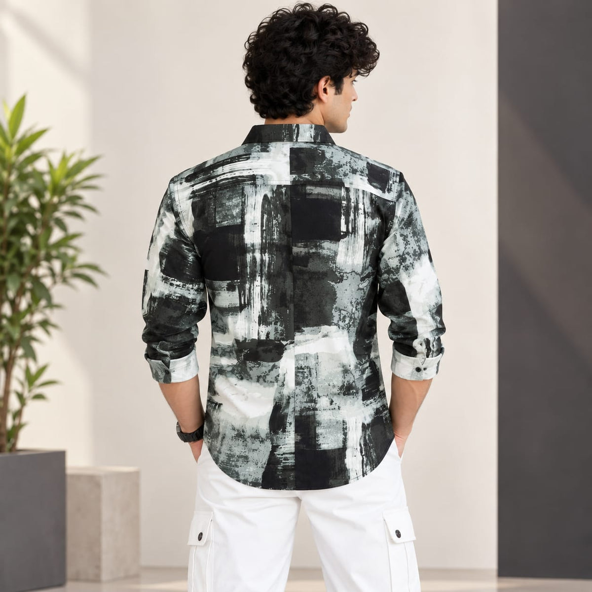Monochrome Streetwear Printed Shirt