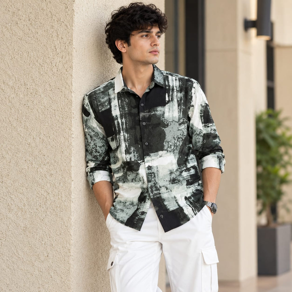 Monochrome Streetwear Printed Shirt