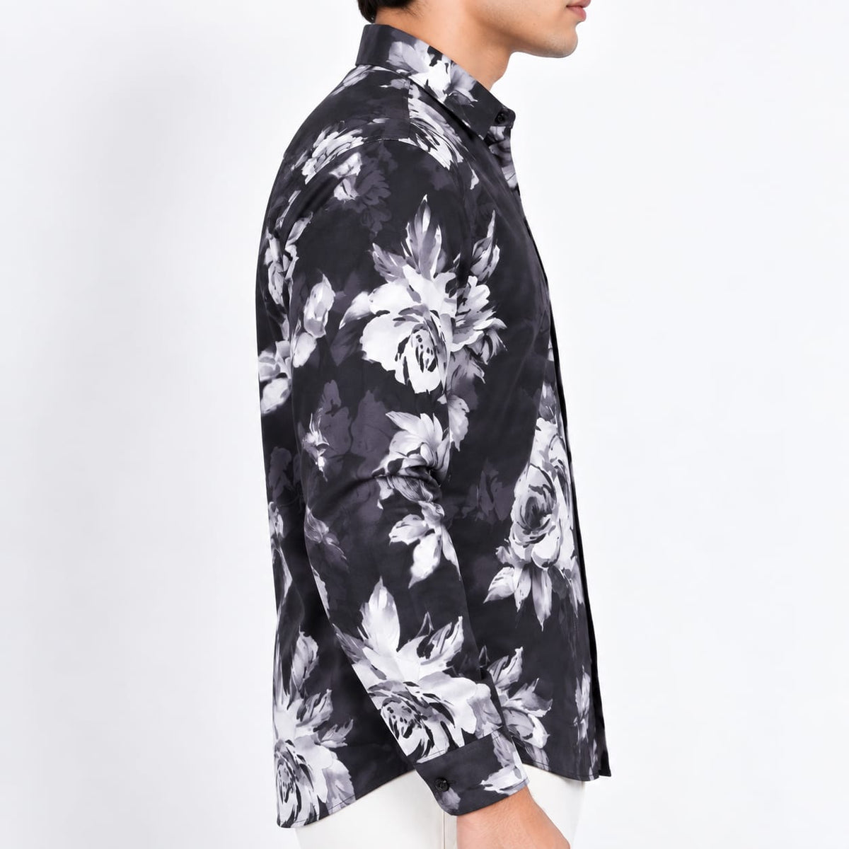 Dark Rose Graphic Print Casual Shirt