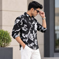 Premium Black & White Floral Print Shirt