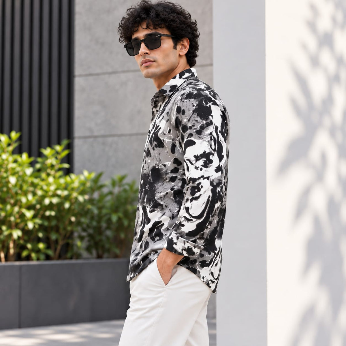 Ink Swirl Abstract Printed Shirt