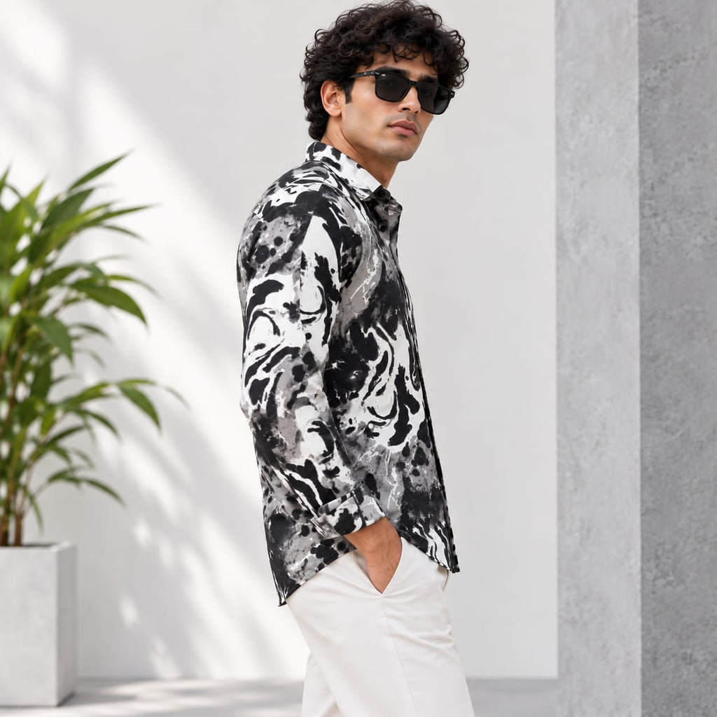 Ink Swirl Abstract Printed Shirt