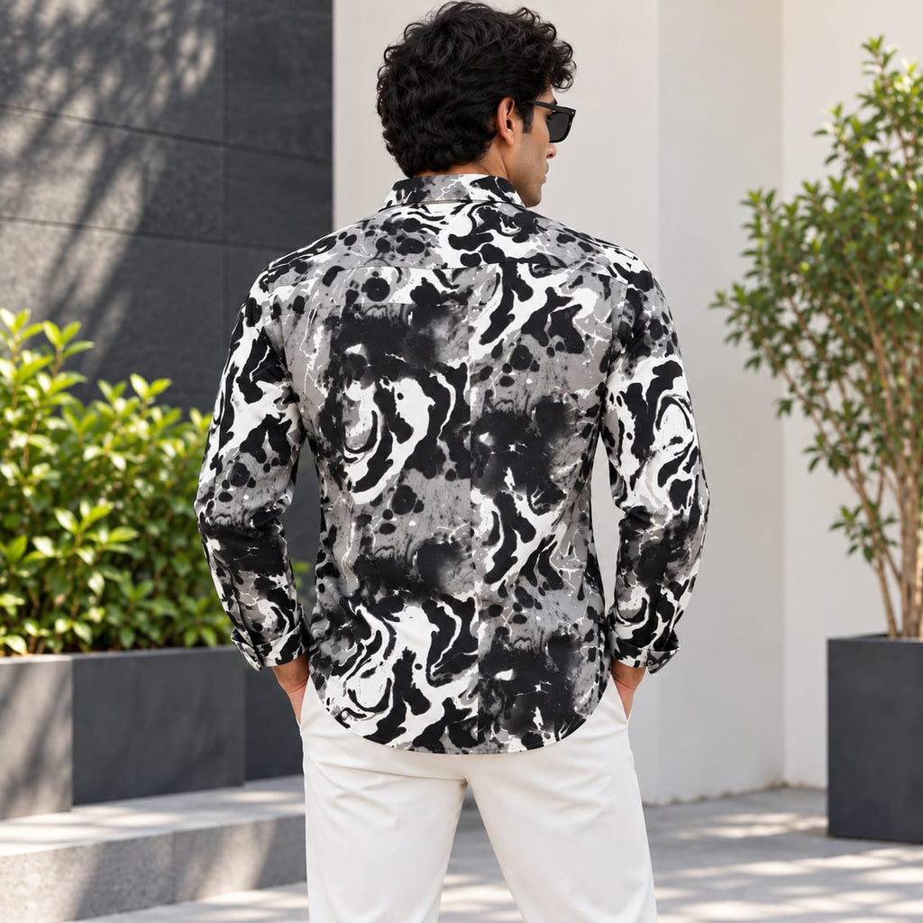 Ink Swirl Abstract Printed Shirt