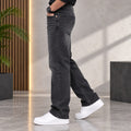 Men’s Washed Charcoal Grey Straight Fit Casual Denim Jeans