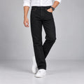 Men's Clean Black Straight Leg Stretch Denim Jeans