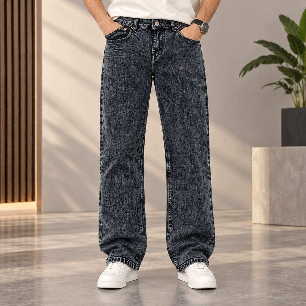 Vintage Acid Wash Charcoal Denim