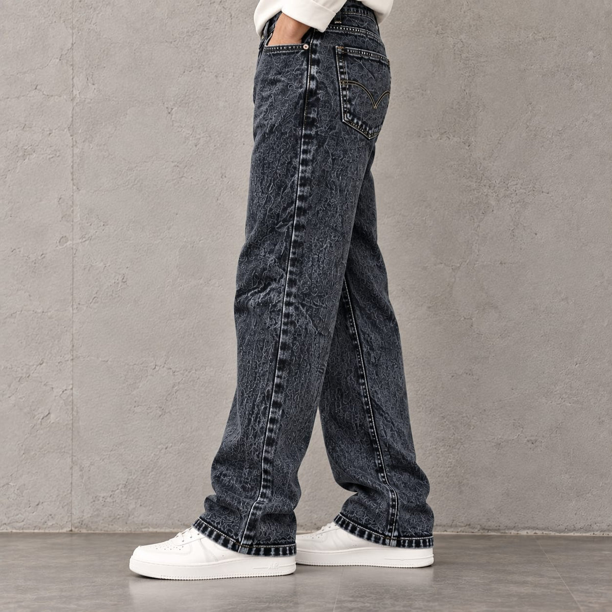 Vintage Acid Wash Charcoal Denim