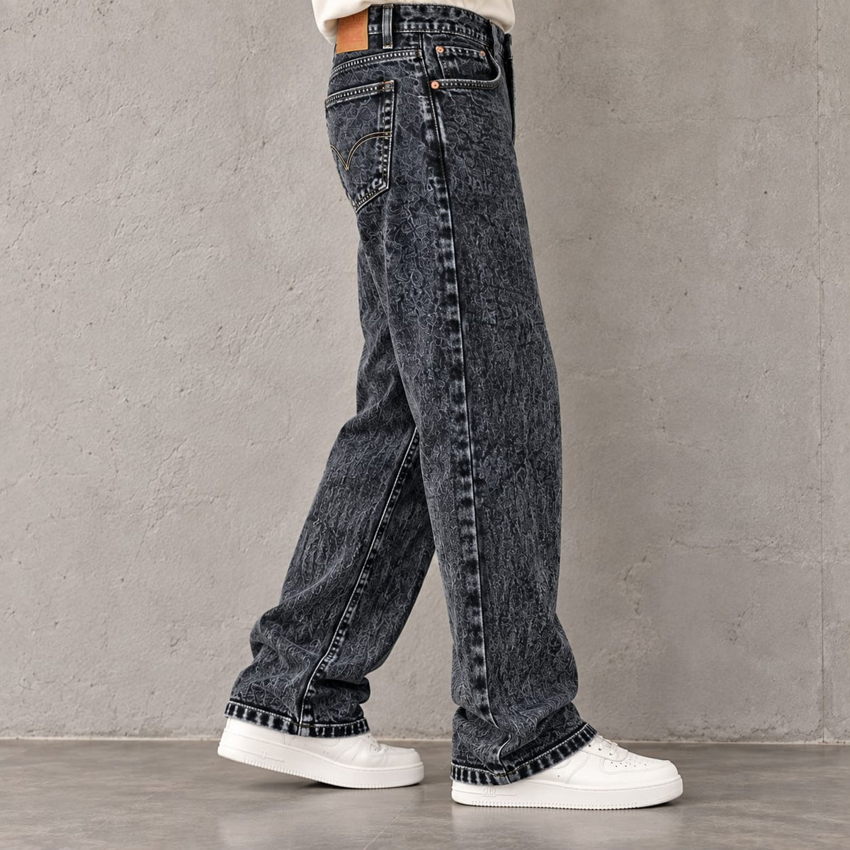 Vintage Acid Wash Charcoal Denim