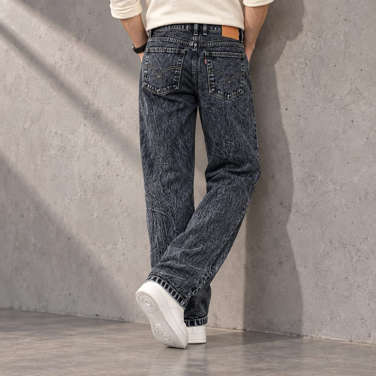 Vintage Acid Wash Charcoal Denim