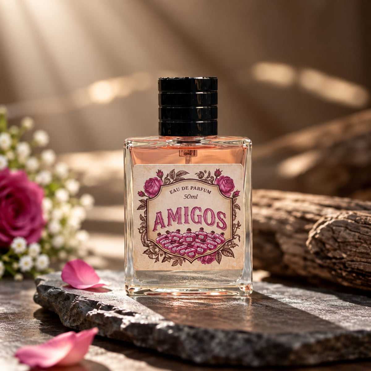 AMIGOS Rose Eau de Parfum for men – Long-Lasting Romantic Floral Perfume Spray – 50ml